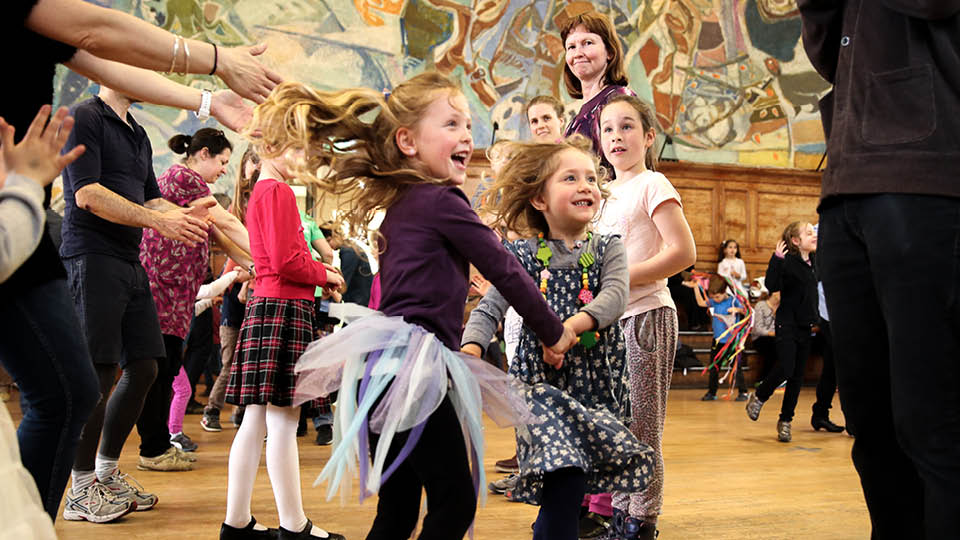 joyful children dancing